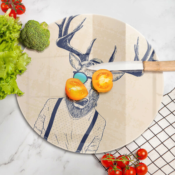 Üveg vágódeszka Szarvas ember illusztráció