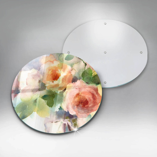 Üveg vágódeszka Festett virágok