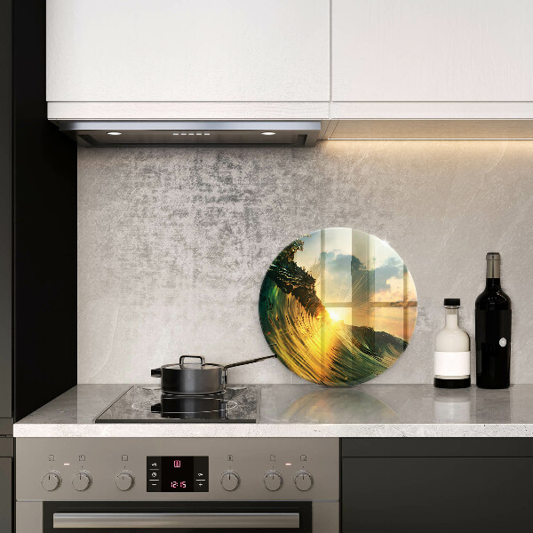 Üveg vágódeszka Hullám és naplemente