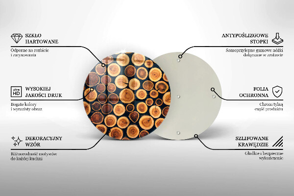 Üveg vágódeszka Fa tuskók