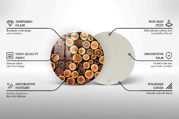 Üveg vágódeszka Fa tuskók