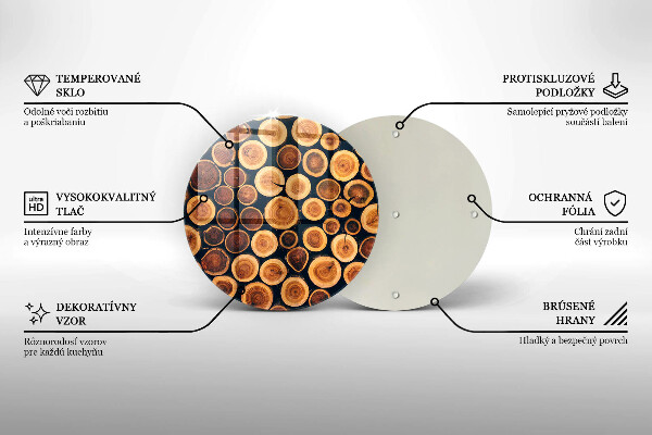 Üveg vágódeszka Fa tuskók