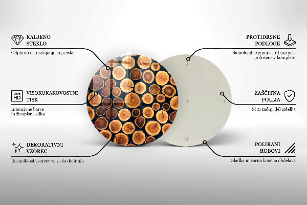 Üveg vágódeszka Fa tuskók
