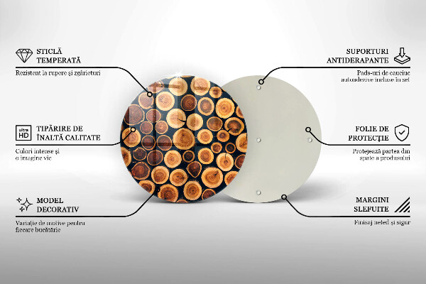Üveg vágódeszka Fa tuskók