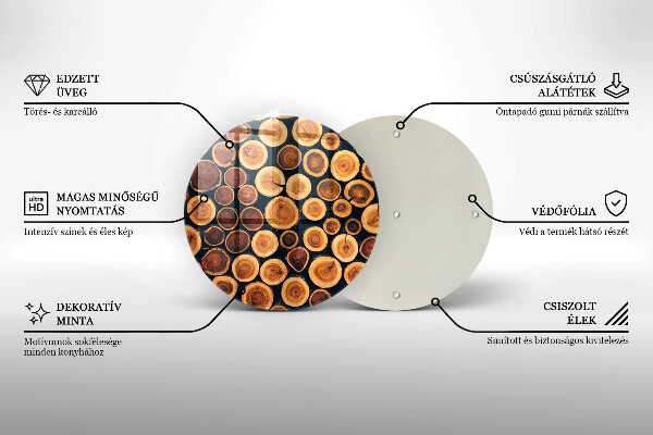 Üveg vágódeszka Fa tuskók