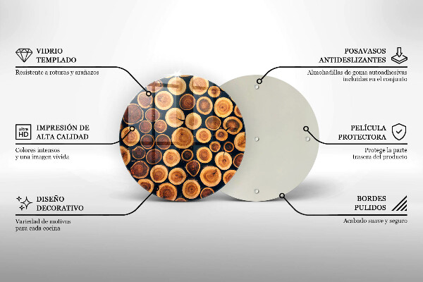 Üveg vágódeszka Fa tuskók