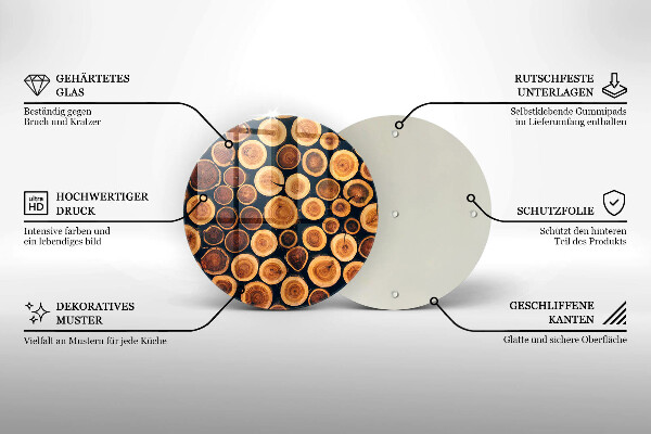 Üveg vágódeszka Fa tuskók