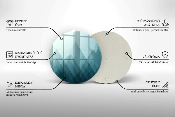 Üveg vágódeszka Absztrakt hegyek