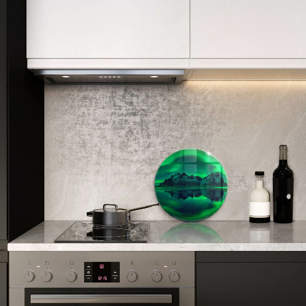 Üveg vágódeszka Északi fény táj