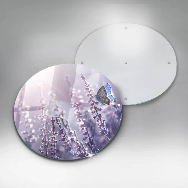 Üveg vágódeszka Vadvirágok és a pillangó