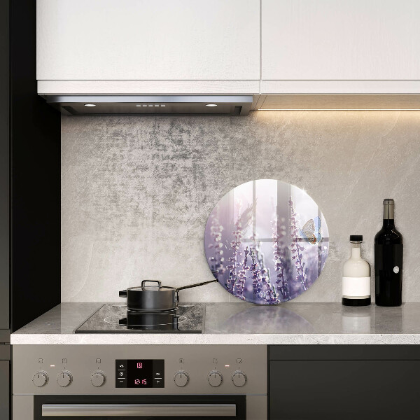 Üveg vágódeszka Vadvirágok és a pillangó