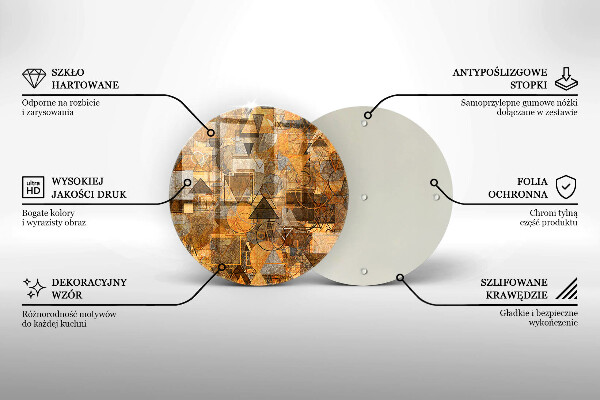 Üveg vágódeszka Varrat nélküli mintát geometriai alakzatok