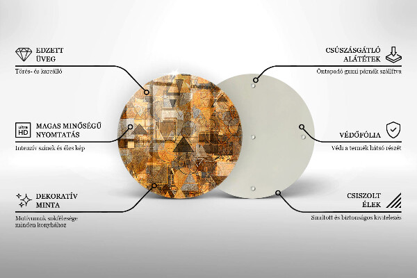 Üveg vágódeszka Varrat nélküli mintát geometriai alakzatok