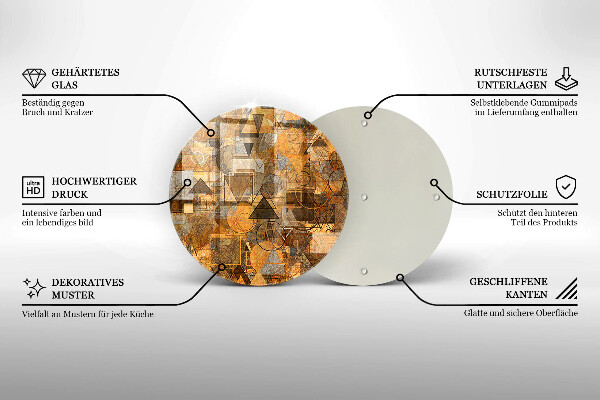 Üveg vágódeszka Varrat nélküli mintát geometriai alakzatok