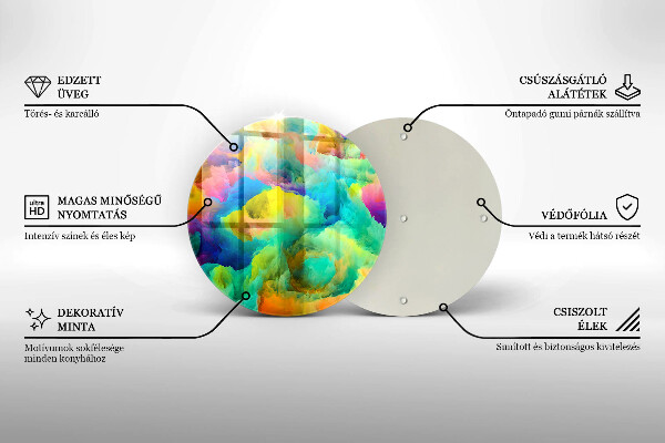 Üveg vágódeszka Színes absztrakció