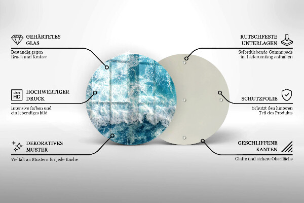 Üveg vágódeszka Tenger víz hullámai