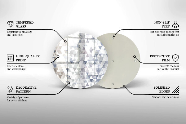 Üveg vágódeszka Háromszög minta