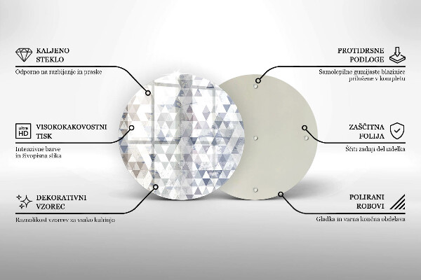 Üveg vágódeszka Háromszög minta