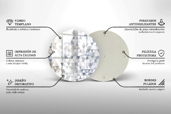 Üveg vágódeszka Háromszög minta