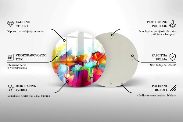 Üveg vágódeszka Festett virágok