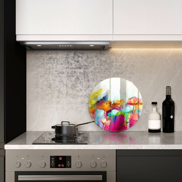 Üveg vágódeszka Festett virágok