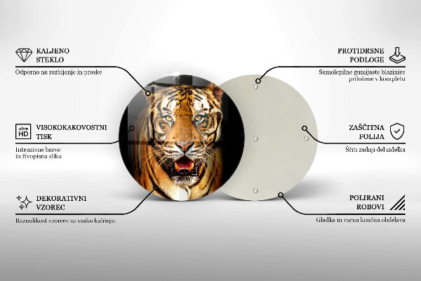 Üveg vágódeszka Vadon élő állat tigris
