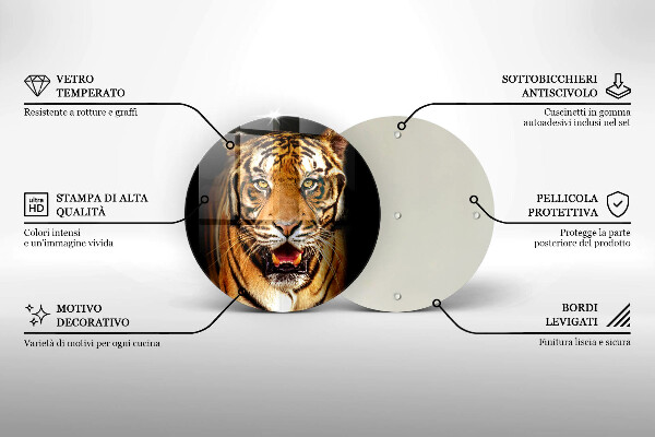 Üveg vágódeszka Vadon élő állat tigris