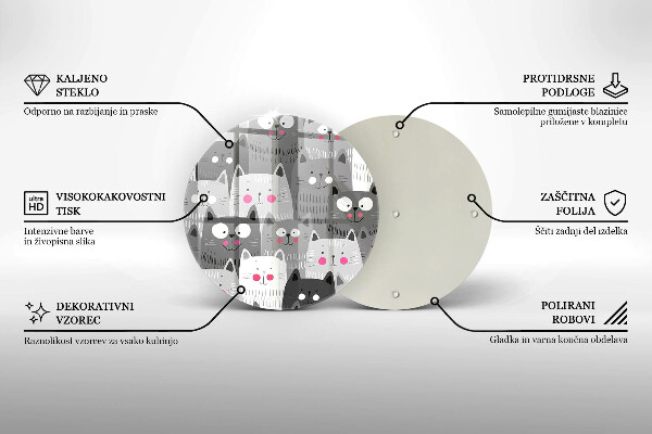 Üveg vágódeszka Macskák illusztráció