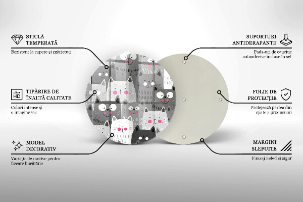Üveg vágódeszka Macskák illusztráció