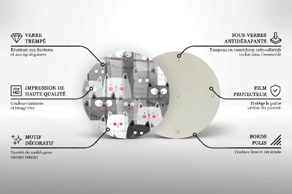 Üveg vágódeszka Macskák illusztráció