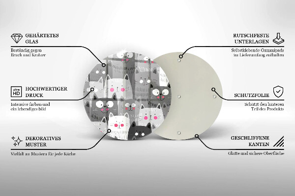 Üveg vágódeszka Macskák illusztráció