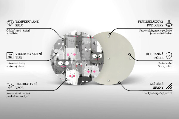 Üveg vágódeszka Macskák illusztráció