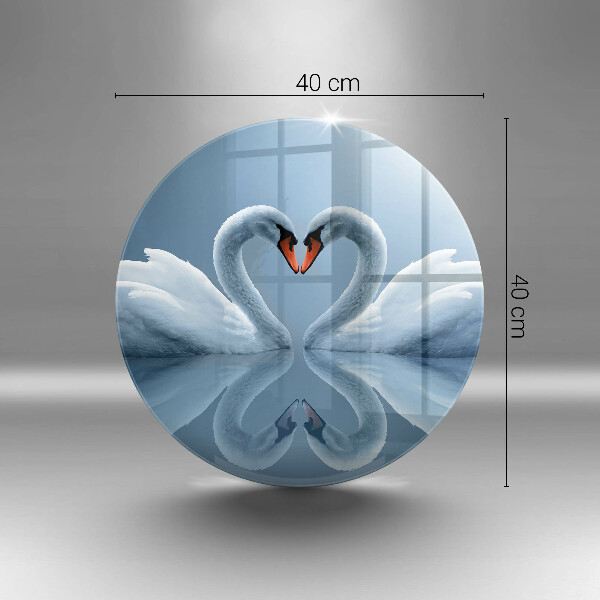 Üveg vágódeszka Két hattyúszív