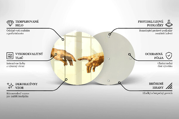 Üveg vágódeszka Ádám kezeinek teremtése