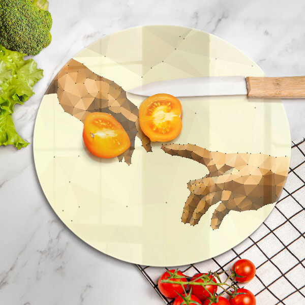 Üveg vágódeszka Ádám kezeinek teremtése