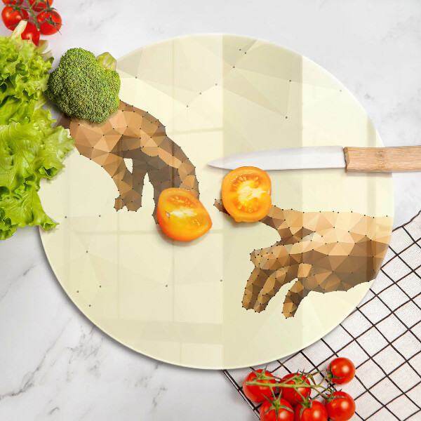 Üveg vágódeszka Ádám kezeinek teremtése
