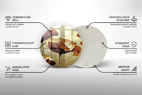 Üveg vágódeszka Festett boho virágok