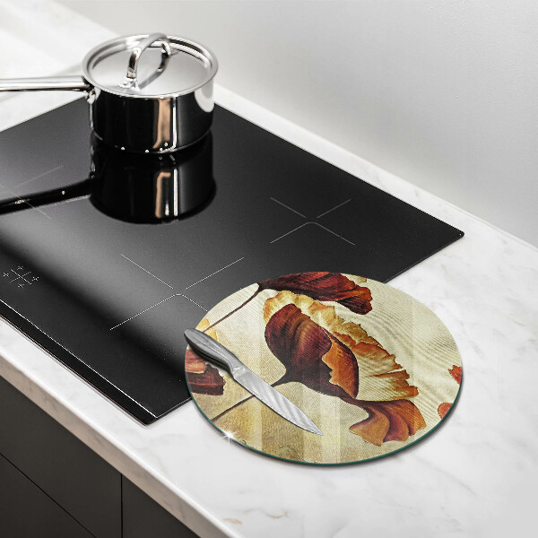 Üveg vágódeszka Festett boho virágok