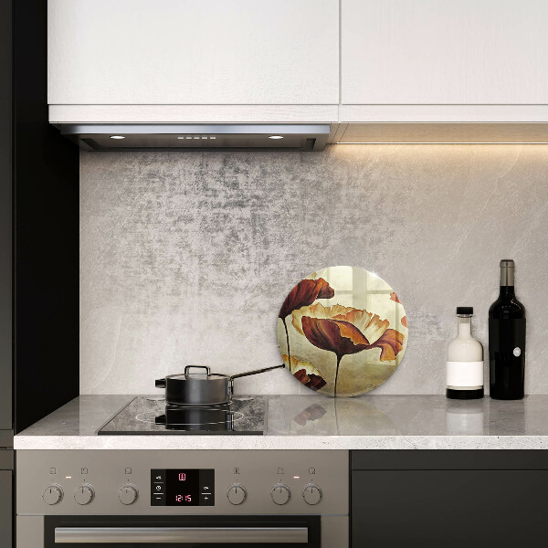 Üveg vágódeszka Festett boho virágok