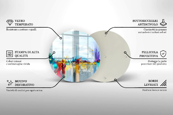 Üveg vágódeszka Festett absztrakció