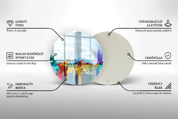 Üveg vágódeszka Festett absztrakció
