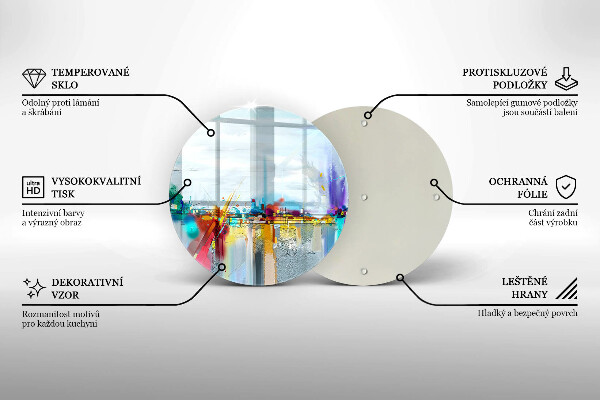 Üveg vágódeszka Festett absztrakció