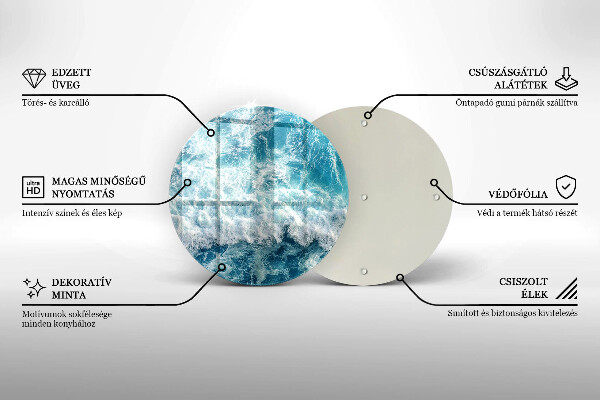 Üveg vágódeszka Tenger víz hullámai