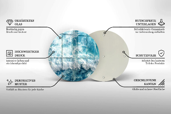 Üveg vágódeszka Tenger víz hullámai