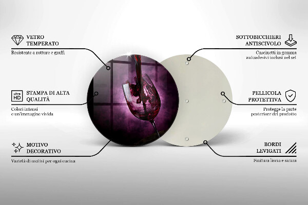 Üveg vágódeszka Egy pohár bor