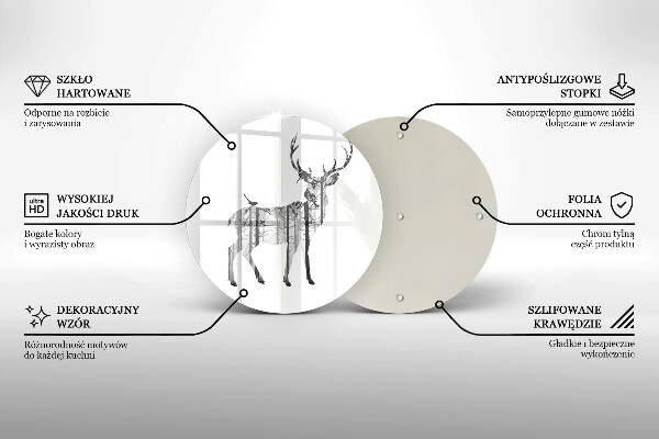 Üveg vágódeszka Szarvas és erdő illusztráció