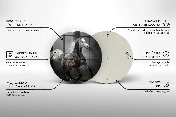 Üveg vágódeszka Ló vágta