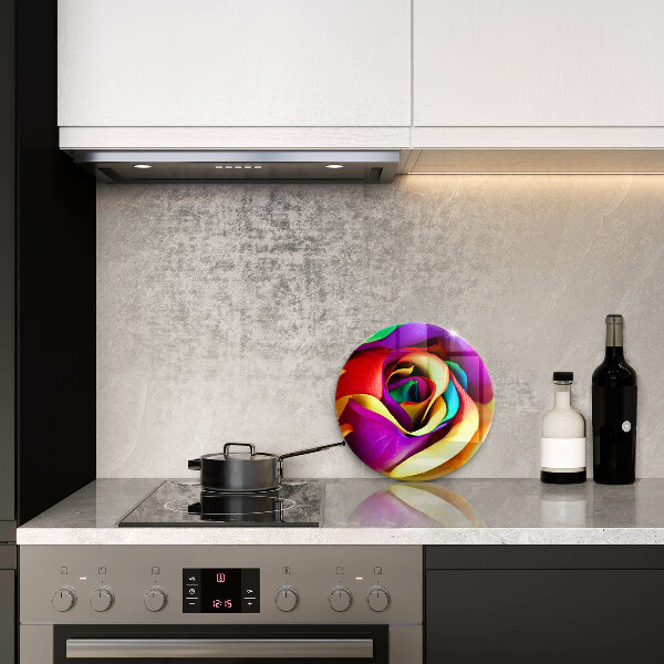 Üveg vágódeszka Színes rózsaszirom