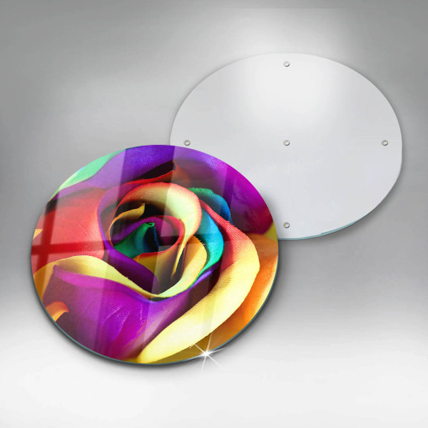 Üveg vágódeszka Színes rózsaszirom