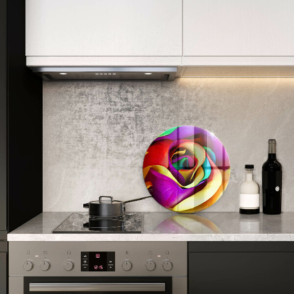 Üveg vágódeszka Színes rózsaszirom